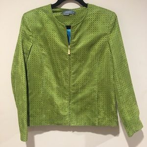 Koret Faux Suede Jacket Green and teal Size 10